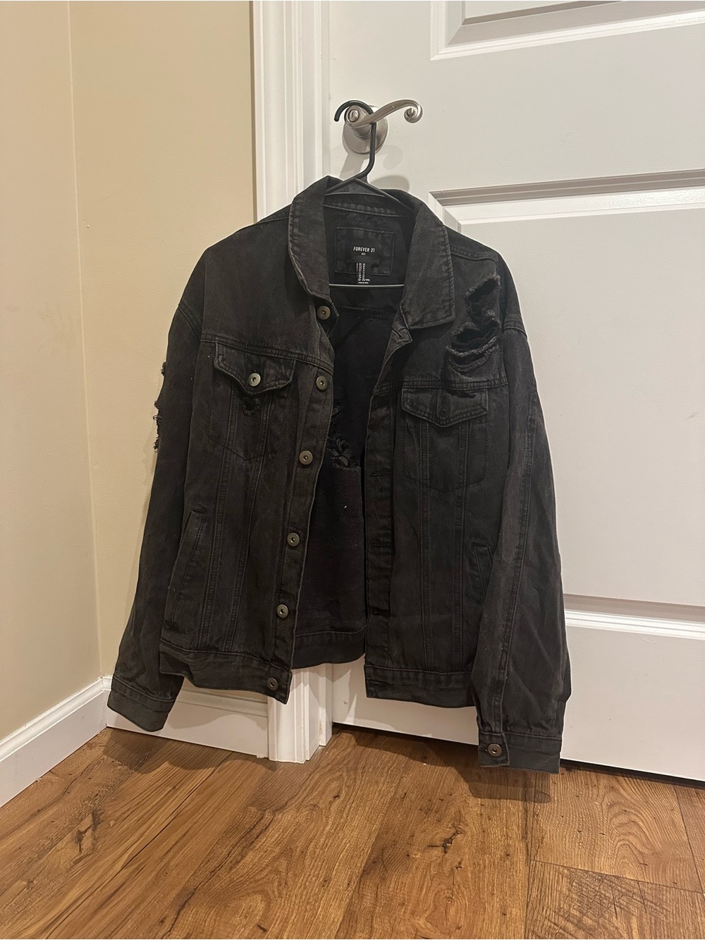 FOREVER 21 Distressed Denim Jacket